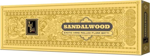 Zed Black Sandalwood Hand-Rolled Flora Incense Batti For Puja, Sandalwood