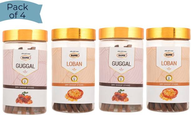 BANSI Premium Dry Dhoop Sticks For Puja- Gugal & Loban (100g Each)