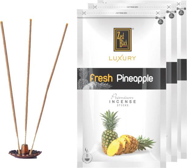 Zed Black Luxury Pineapple Zipper Medium Incense Stick, Pineapple Agarbatti Charcoal Free Pineapple