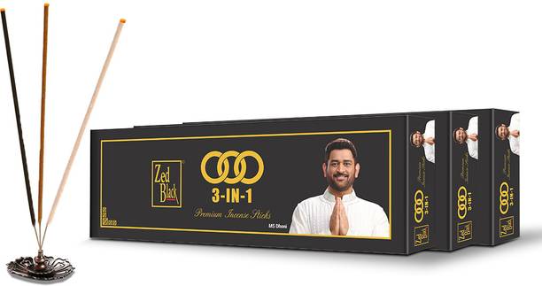 Zed Black 3 in 1 Monthly Pack Incense Sticks - Aroma Sticks (Pack of 3) 3in1