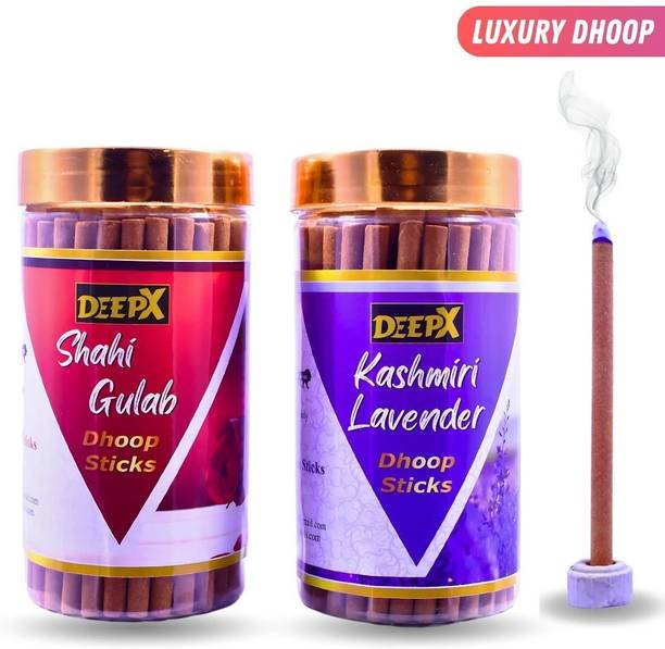 deepx Shahi Gulab & Kashmiri Lavender Dhoop Sticks – Premium Dry Dhoop Sticks Agarbati Dhoop Sticks, Dhoop Sticks With Fragrance, Bambooless Dhoop Sticks
