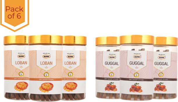 BANSI Gugal & Loban Dhoop Sticks-Premium Dry Batti Guggul, Loban