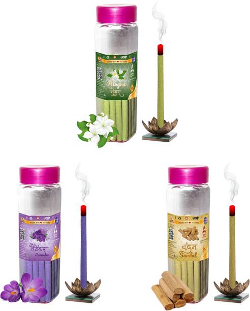 Shankh Mogra, Lavender & Sandal Dhoop Stick 120 gm (40+40+40) Fragrances Mogra, Lavender, Sandal (Chandan)