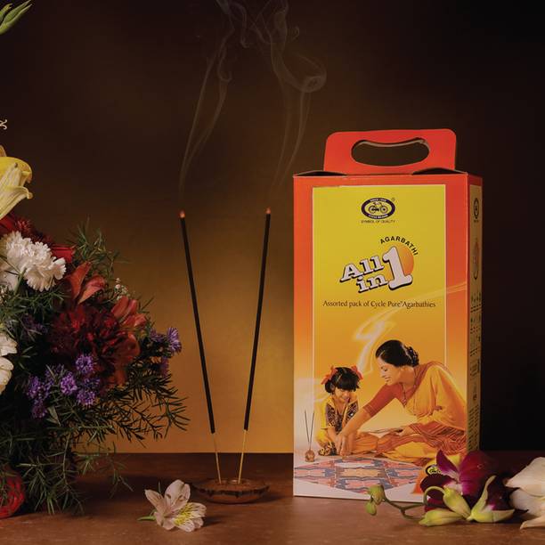 Cycle Agarbatti All in One Assorted Incense Sticks - Floral, Natural, Earthy, Fresh, Sandal, Herbal, Woody fragrance