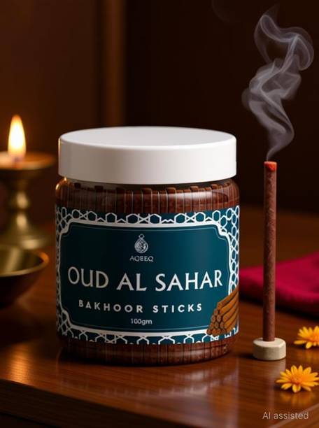 Aqeeq Oud Al Sahar Premium Bakhoor Sticks | Sweet, Floral, Amber, Woody | 100gms Rose, Saffron, Floral, Musk, Amber, Oud