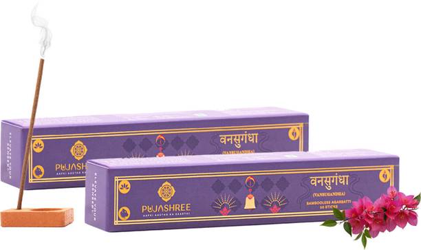 Pujashree 4 Inch Vansugandha Bambooless Agarbatti |Incense Sticks|Combo Pack Less Smoke Natural Fruity Aroma, of Berries Dhoop Dhup, For Arti Home, Mandir, Office Puja Items