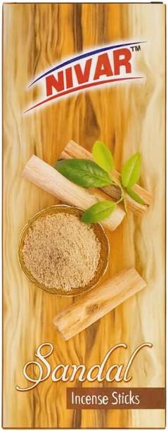NIVAR Sandal Agarbatti 80 Natural Incense Sticks Sandal