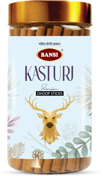 BANSI Signature Premium Dhoop Sticks Kasturi Jar 100Gms Charcoal Free Bambooless Kasturi