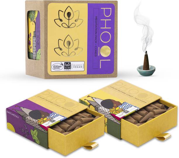 Phool Nagchampa & Patchouli Meditation Cones | Incense Dhoop with Detox Aroma Nagchampa & Patchouli