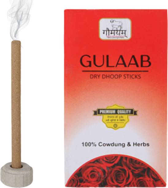 Gaumayam Herbal Dhoop Sticks for puja Gulab dhoopam 60 Cow Dung dhoop Organic Dhoop Gulab