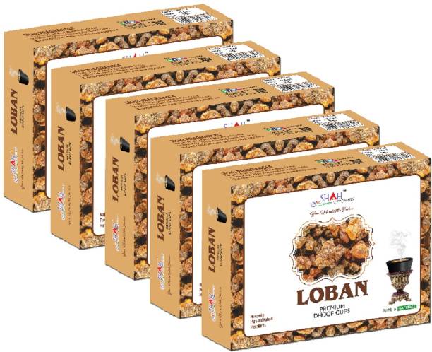 Shah Fragrances Premium Loban Sambrani Cup Dhoops (Pack of 5) | 12*5 = 60 Cups dhoop Loban