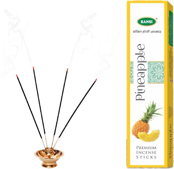 बांसी Premium Pineapple Agarbatti | No Charcoal Fresh Fruity Incense for Pooja & Home अगरबत्ती