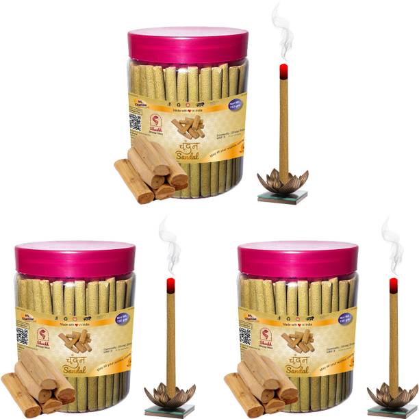Shankh Sandal (Chandan) Dhoop Stick Pack of 450 gram (150 + 150 + 150) Fragrance Sandal (Chandan)