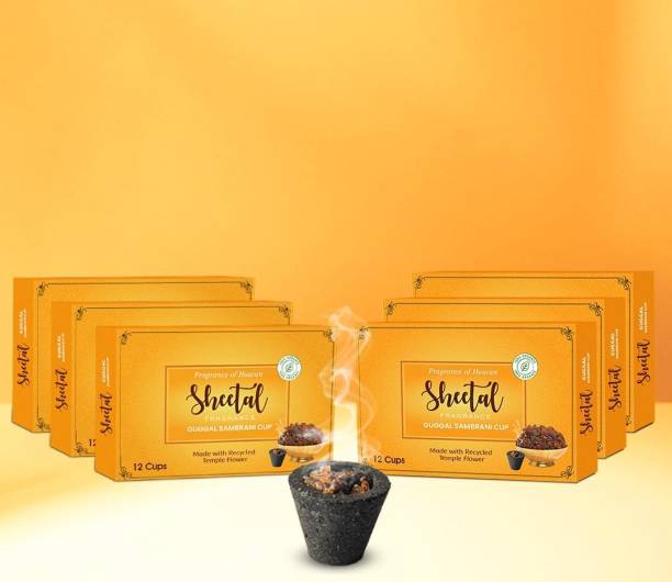 Sheetal fragranc Sambrani Organic Havan Cups/Guggal Dhoop Cups(72 PCS) For Pooja &amp; Office use Guggal, Loban