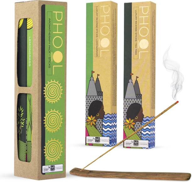 Phool Aromatherapy Lemongrass & Tea Tree Agarbatti Combo | 100 % Natural incense Stick Lemongrass & Tea Tree