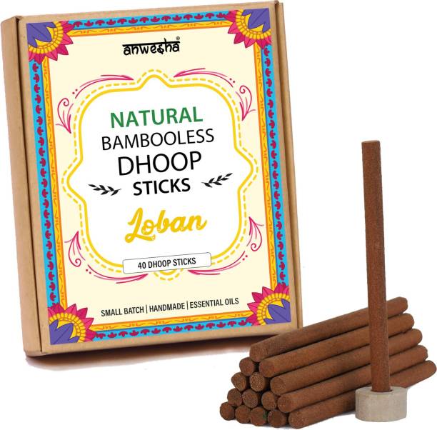 Anwesha Loban Premium Bambooless Dhoop Sticks - 40 Scented Incense sticks - 100 Grams Loban