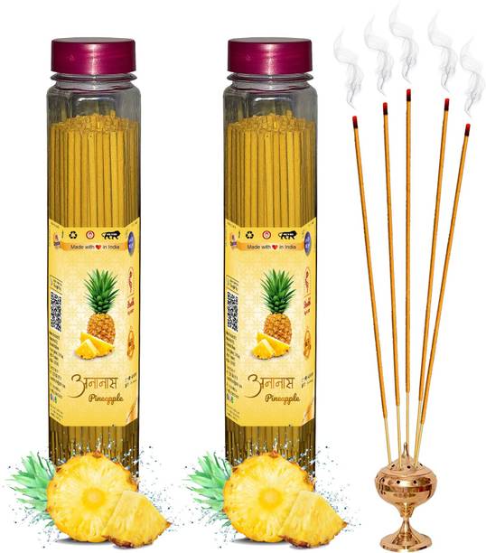 Shankh Pineapple Agarbatti (Incense Sticks) Pack of 200 gram (100 + 100) Fragrance Pineapple
