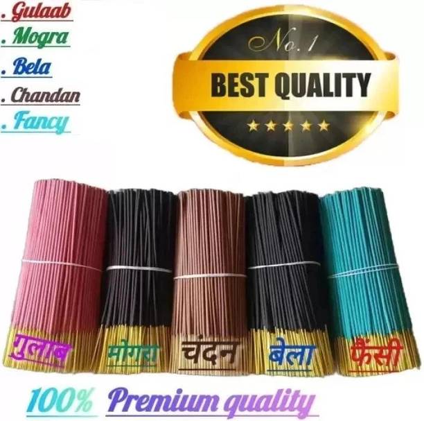 Omtirth INCENSESTICK COMBO SET OF 5 400gm Fragrance: SHAHI GULAB,GREEN MOGRA,DEV CHNADAN,RAJNIGANDHA,FANCY