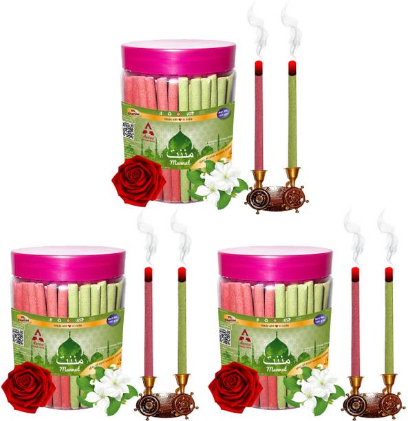 Shankh 2 in 1 Mannat Dhoop Stick (Incense Stick) Pack of 450 gm (150+150+150) Fragrance Rose, Mogra