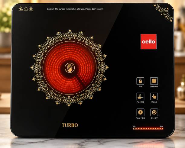 CELLO 2200 W Infrared Cooktop Touch Panel, Jog Dial