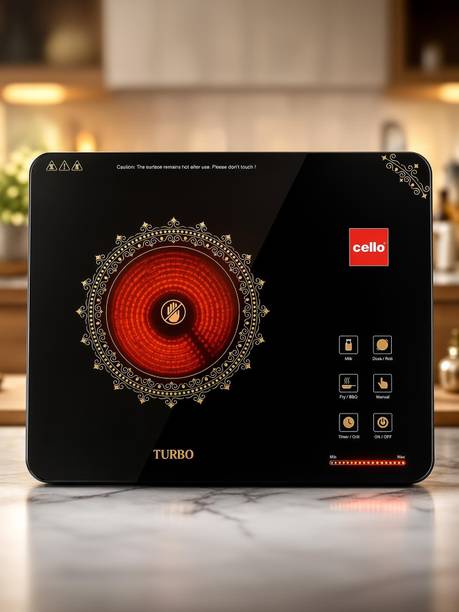 CELLO 2200 W Infrared Cooktop Touch Panel, Jog Dial