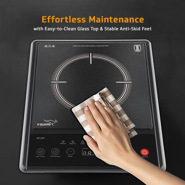 V-Guard VIC 1.6T Induction Cooktop  (Black, Touch Panel)
