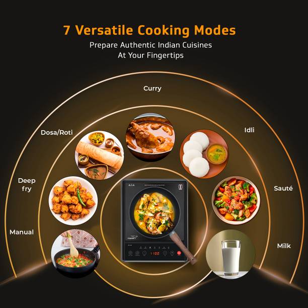 V-Guard VIC 1.6T Induction Cooktop  (Black, Touch Panel)