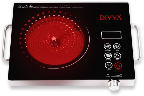 DIVYA 2000 W Radiant Cooktop Jog Dial, Touch Panel