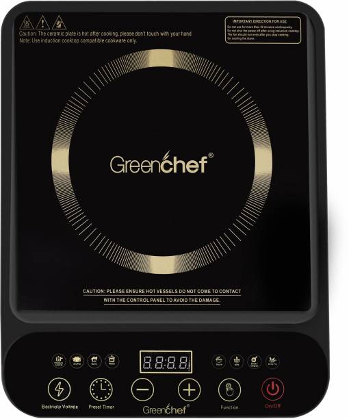 Greenchef Dice 2000 Watt LED Touch Panel, Timer & Power Consumed Indicator Induction Cooktop