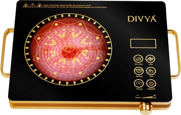 DIVYA 2200 W Radiant Cooktop Jog Dial, Touch Panel