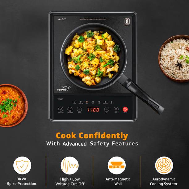 V-Guard VIC 1.6T Induction Cooktop  (Black, Touch Panel)
