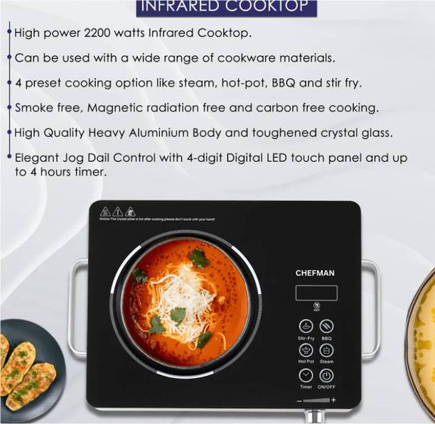Chefman 2200 W Induction Cooktop Touch Panel