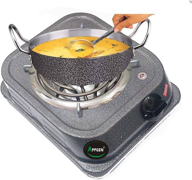 APPGEN 1250 Watt Electric G Coil Radiant Cooking Stove Hot Plate Works With All Metal Electric Cooking Heater