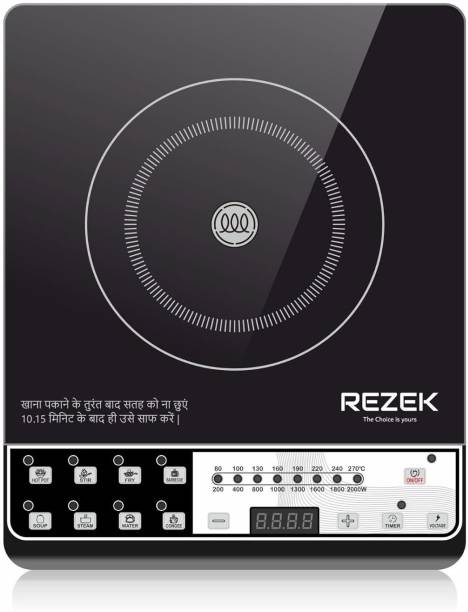 REZEK 2000W Electric Induction Cooktop, Overheat Protection, Auto Off, 1 Year Warranty Induction Cooktop