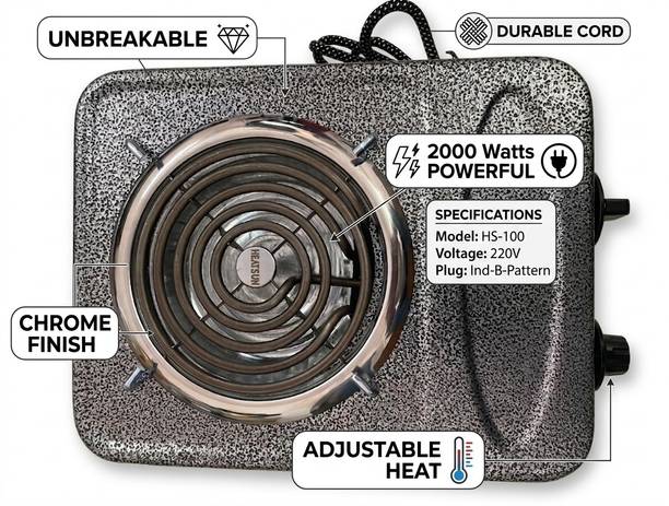 BESTHOT 2000 W Infrared Cooktop Push Button