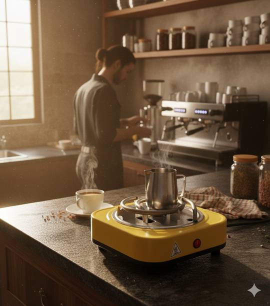 HOT10 500 W Induction Cooktop Push Button (Yellow, Induction_cook
