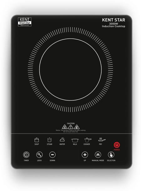 KENT Star ICT 3000W I Full Microcrystalline Glass I Milk Boiling| Overheat Protection Induction Cooktop