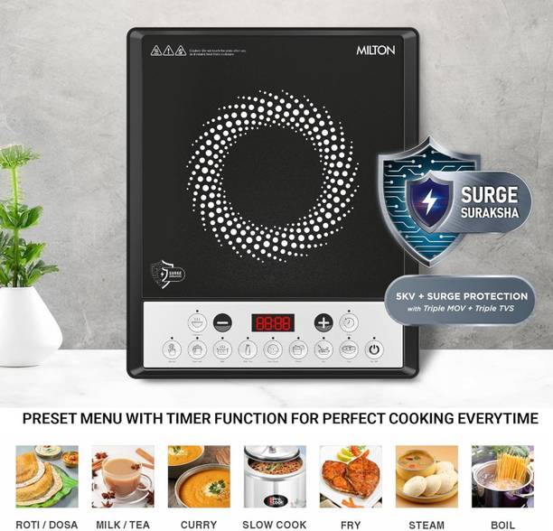 MILTON 1200 W Induction Cooktop Push Button