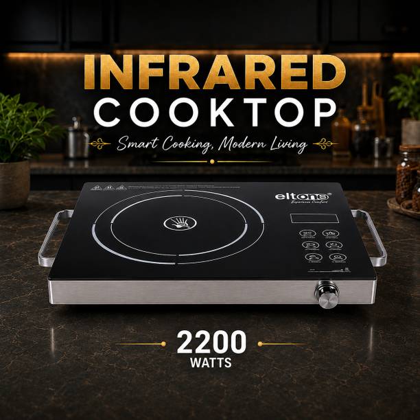 Eltons 2200 W Infrared Cooktop Touch Panel, Jog Dial