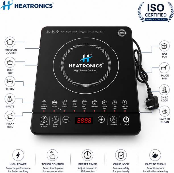 Heatronics 2000 W Induction Cooktop Touch Panel