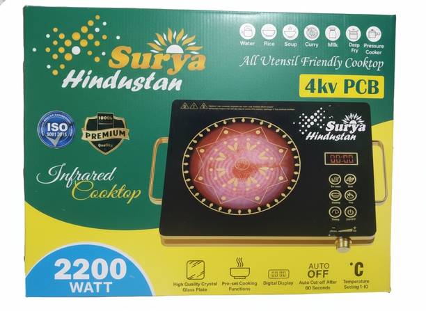 Surya Hindustan 2200 W Infrared Cooktop Touch Panel, Jog Dial