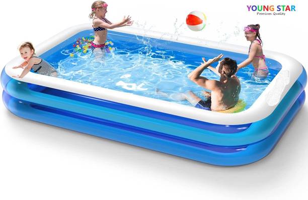 ECOM BHARAT Premium 6.7 FEET (2.01m) LENGTH,5.9 FEETS (1.50m) BREATH AND 51CM HEIGHT. Inflatable Swimming Pool, Inflatable Toy Pump