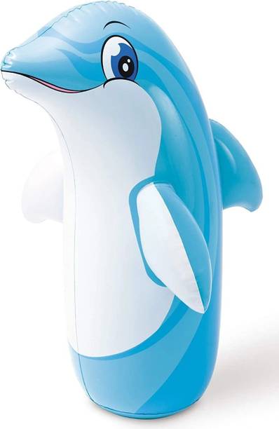 Little Kiddie City Hit Me Children's Kids Dolphin Inflatable 3D Punching Bop Bag( Keep Water in Base) - Toy Gift for Age 3+ Inflatable HitMe Toys