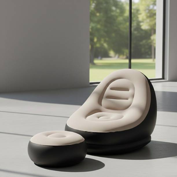mjingle Inflatable Comfort Chair with Footrest for Home & Outdoor Relaxing Inflatable Sofa/ Chair