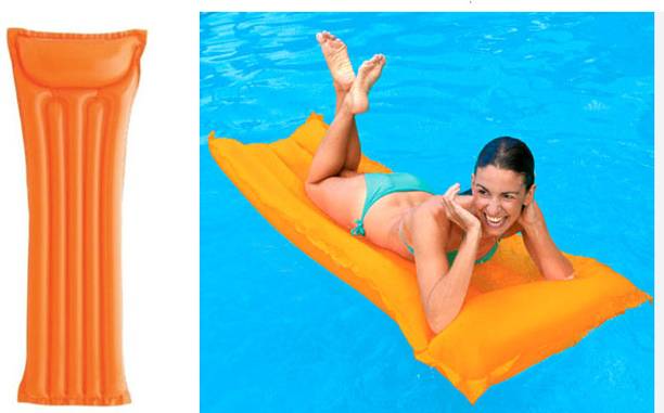 Tiny Tales Swim Pool Air Mat Raft Float 72"X30" (IND*7814) Neon Multicolor 59717 Inflatable Swimming Mats