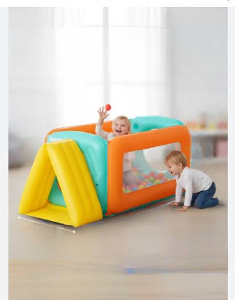 KinderTales Bestway Inflatable Bouncer(IND*96112) Tunneltopia Ball Pit With Pump Inflatable Ball Pits