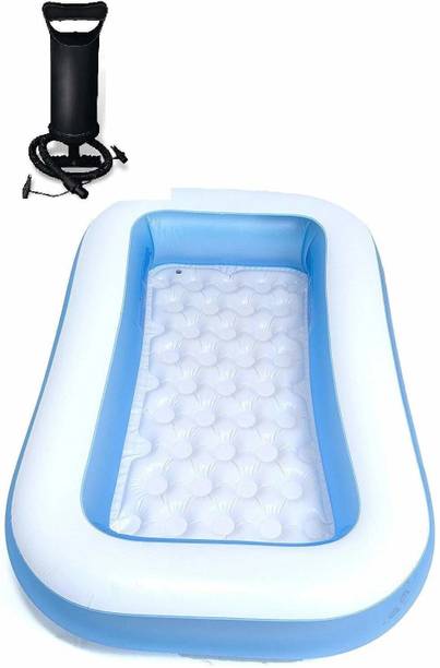 Orioles 5.5 FT. Bath tub for Baby Rectangular with Air Balloon Pump Inflatable Swimming Pool