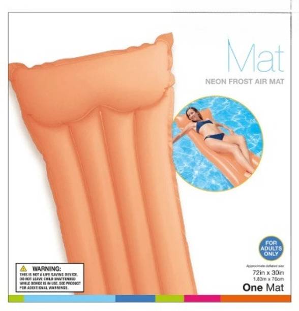 Tiny Tales Swim Pool Air Mat Raft Float 72"X30" (IND*7894) Neon Multicolor 59717 Inflatable Swimming Mats