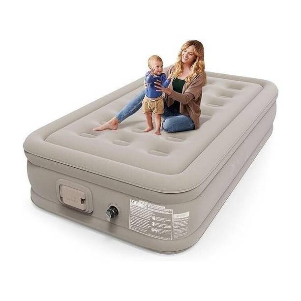 RUMQOL Inflatable Blow Up Air Bed Mattress Sofa with Pump, Pillow & Storage Bag Inflatable Bed, Inflatable Toy Pump