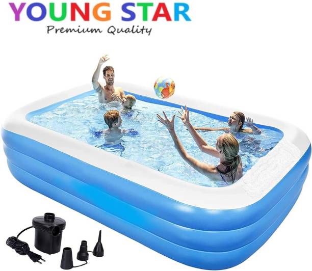 YOUNG STAR Premium 10 Ft LENGTH ,6 Ft WIDTH ,3 LAYERS FAMILY SWIMMING POOL ,ELETRIC PUMP. Inflatable Swimming Pool, Inflatable Toy Pump